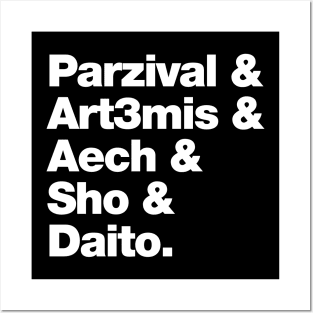 Parzival & Art3mis & Aech & Sho & Daito. Posters and Art